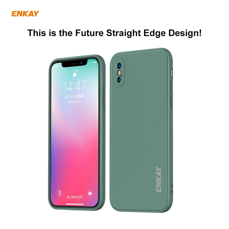 ENKAY ENK-PC072 Hat-Prince Liquid Silicone Straight Edge Shockproof Protective Case For iPhone XS Max, For iPhone XS Max