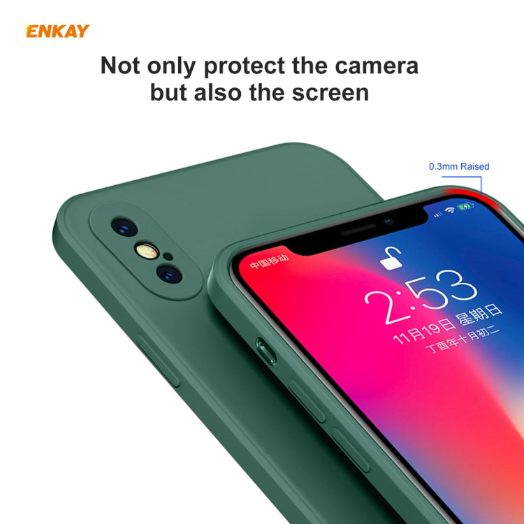 ENKAY ENK-PC072 Hat-Prince Liquid Silicone Straight Edge Shockproof Protective Case For iPhone XS Max, For iPhone XS Max