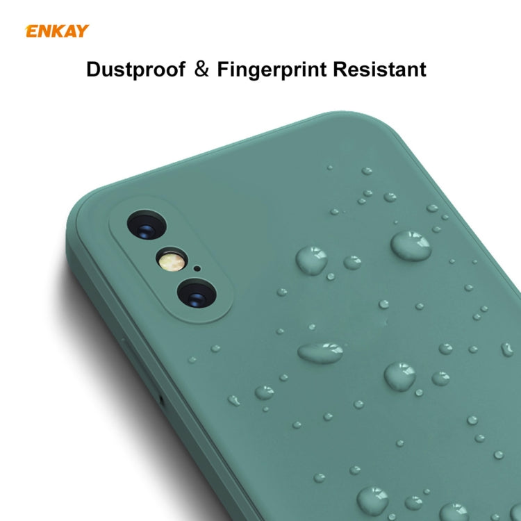 ENKAY ENK-PC072 Hat-Prince Liquid Silicone Straight Edge Shockproof Protective Case For iPhone XS Max, For iPhone XS Max