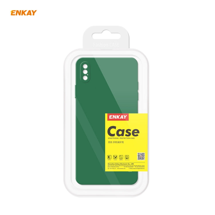 ENKAY ENK-PC072 Hat-Prince Liquid Silicone Straight Edge Shockproof Protective Case For iPhone XS Max, For iPhone XS Max