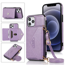 Load image into Gallery viewer, Multi-functional Cross-body Card Bag TPU+PU Back Cover Case with Holder &amp; Card Slot &amp; Wallet, For iPhone 12 Pro Max, For iPhone 12 / 12 Pro, For iPhone 12 mini