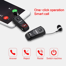 Load image into Gallery viewer, F920 CSR4.1 Retractable Cable Caller Vibration Reminder Anti-theft Bluetooth Headset, Black, White, Gold, Silver, Gray