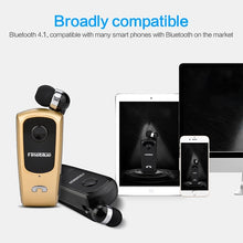 Load image into Gallery viewer, F920 CSR4.1 Retractable Cable Caller Vibration Reminder Anti-theft Bluetooth Headset, Black, White, Gold, Silver, Gray