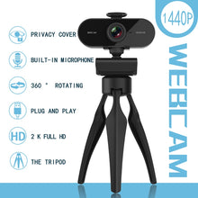 Load image into Gallery viewer, B1 4 Million Pixels 2K Resolution HD 1080P 360 Degrees Rotation Webcam with Mic &amp; Tripod