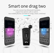 Load image into Gallery viewer, F930 CSR4.1 Retractable Cable Caller Vibration Reminder Anti-theft Bluetooth Headset, Silver