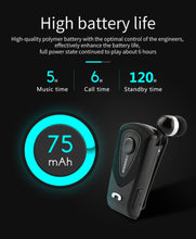 Load image into Gallery viewer, F930 CSR4.1 Retractable Cable Caller Vibration Reminder Anti-theft Bluetooth Headset, Silver