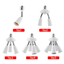 Load image into Gallery viewer, E27 to E27 Splitter Adjustable LED Light Bulb Holder Adapter Converter Socket Light Bulb Holder, 1 In 1, 2 In 1, 3 In 1, 4 In 1, 5 In 1