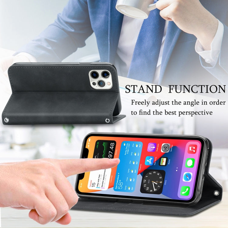 Retro Skin Feel Business Magnetic Horizontal Flip Leather Case with Holder & Card Slots & Wallet & Photo Frame, For iPhone 12 Pro Max, For iPhone 12 / 12 Pro, For iPhone 12 mini