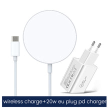 Load image into Gallery viewer, XJ-31 2 in 1 15W Magnetic Wireless Charger + PD 20W USB-C / Type-C Travel Charger Set for iPhone 12 Series, EU Plug, US Plug, UK Plug