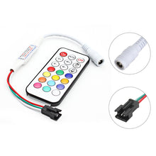 Load image into Gallery viewer, RGB LED Controller with 21-keys RF Remote Controller for WS2812B WS2811 LED Strip