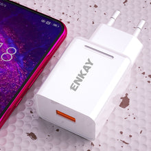 Load image into Gallery viewer, ENKAY Hat-Prince T006-1 18W USB QC 3.0 Fast Charging Travel Charger Power Adapter, EU Plug
