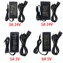 Load image into Gallery viewer, AC to DC 5V 24V Power Adapter Power Supply LED Driver Lighting Transformer 3A 5A 6A Converter Charger For LED Strip Lights, US plug, EU plug, AU plug, UK plug