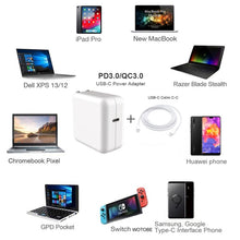 Load image into Gallery viewer, PD-96W 96W PD USB-C / Type-C Laptop Adapter + 2m 5A USB-C / Type-C to USB-C / Type-C Fast Charging Cable for MacBook Pro, EU Plug, US Plug, UK Plug