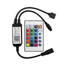 Load image into Gallery viewer, Bluetooth LED RGB Controller with 24 Keys Infrared Controller for 5630 5050 3528 2835 LED Strip, DC 5-24V