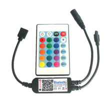 Load image into Gallery viewer, Bluetooth LED RGB Controller with 24 Keys Infrared Controller for 5630 5050 3528 2835 LED Strip, DC 5-24V
