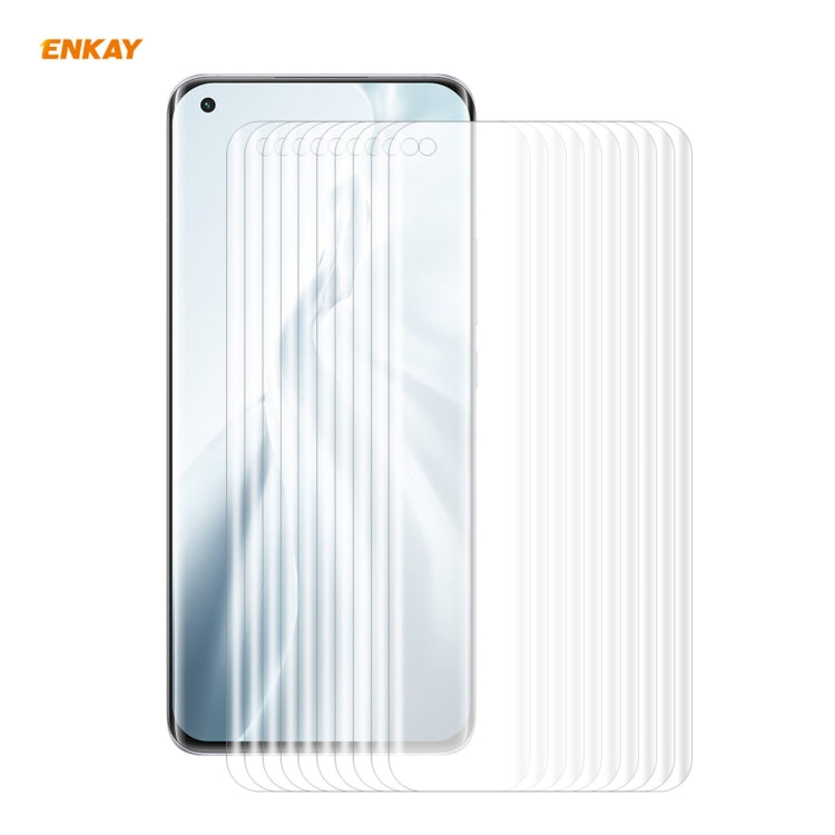 10 PCS ENKAY Hat-Prince 3D Full Screen PET Curved Hot Bending HD Screen Protector Soft Film, Support Fingerprint Unlock