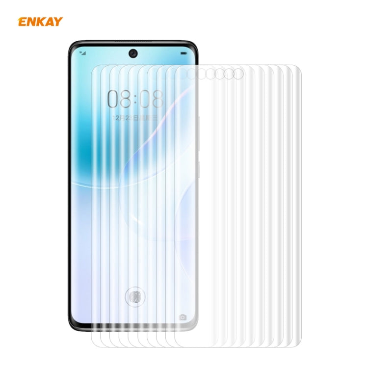 10 PCS ENKAY Hat-Prince 3D Full Screen PET Curved Hot Bending HD Screen Protector Soft Film, Support Fingerprint Unlock
