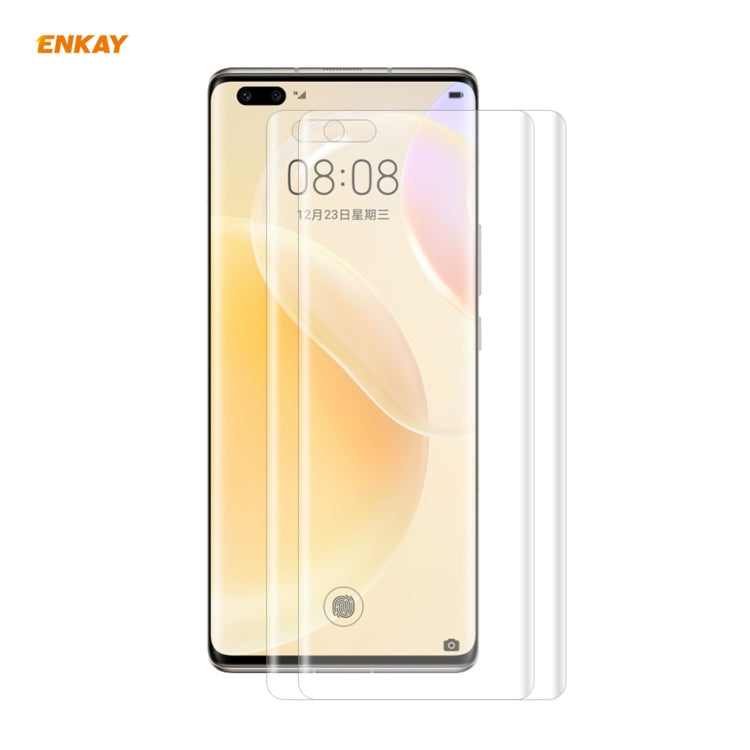 2 PCS ENKAY Hat-Prince 3D Full Screen PET Curved Hot Bending HD Screen Protector Soft Film Support Fingerprint Unlock