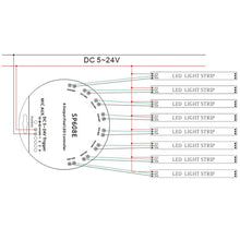 Load image into Gallery viewer, SP608E Dual Signal Output Mobile APP Control Bluetooth LED Controller Kit for WS2812B WS2811 1903 1804 Pixel LED Strip, DC5V~24V