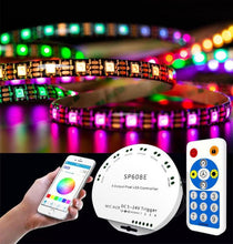 Load image into Gallery viewer, SP608E Dual Signal Output Mobile APP Control Bluetooth LED Controller Kit for WS2812B WS2811 1903 1804 Pixel LED Strip, DC5V~24V