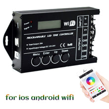 Load image into Gallery viewer, TC421 20A WiFi Programmable 5CH RGB LED Time Controller for Aquarium, Fish Tank, Plant Growth, DC 12-24V