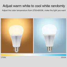 Load image into Gallery viewer, FUT012 E27 9W RGB + CCT LED Bulb Light 100V-240V Full Color Remote Control Smart Bulb WiFi 2.4G Wireless