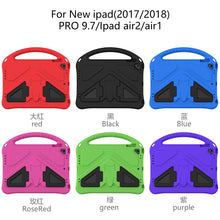 Load image into Gallery viewer, EVA Flat Anti Falling Protective Case Shell with Holder, For iPad Air/Air2/9.7(2018)&amp;(2017), For iPad Pro 9.7