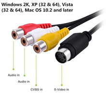 Load image into Gallery viewer, USB to RCA Cable 60+ Supports Vista 64 / Win 7 / Win 8 / Win 10 / Mac OS