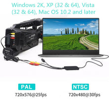 Load image into Gallery viewer, USB to RCA Cable 60+ Supports Vista 64 / Win 7 / Win 8 / Win 10 / Mac OS