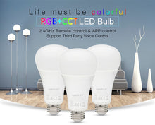 Load image into Gallery viewer, FUT105 12W RGB + CCT LED Bulb Light E27 Indoor Light 2.4G Remote Smart Phone APP Control Bedroom Living Room AC100~240V