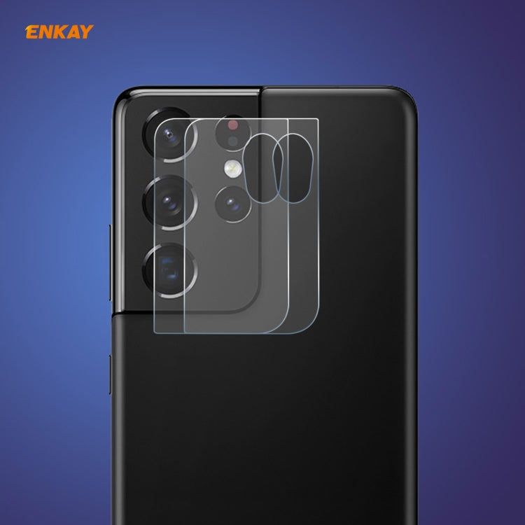 2 PCS ENKAY Hat-Prince 0.2mm 9H 2.15D Round Edge Rear Camera Lens Tempered Glass Film Protector