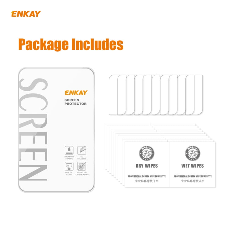 10 PCS ENKAY Hat-Prince 0.2mm 9H 2.15D Round Edge Rear Camera Lens Tempered Glass Film Protector