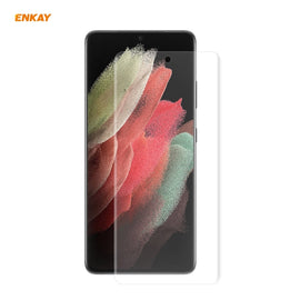 For Samsung Galaxy S21 Ultra 5G ENKAY Hat-Prince 3D Full Screen PET Curved Hot Bending HD Screen Protector Soft Film