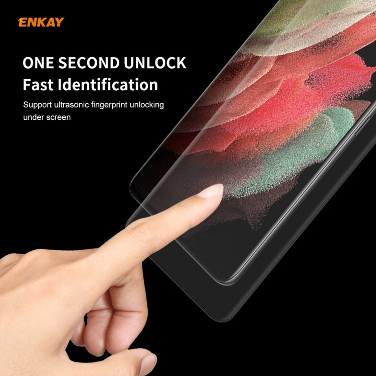 For Samsung Galaxy S21 Ultra 5G ENKAY Hat-Prince 3D Full Screen PET Curved Hot Bending HD Screen Protector Soft Film