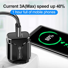 Load image into Gallery viewer, LZ-023 18W QC 3.0 USB Portable Travel Charger + 3A USB to 8 Pin Data Cable, US Plug, USB to 8 Pin Data Cable, US Plug, 8 Pin Data Cable, US Plug