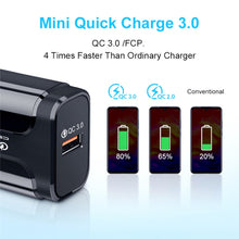 Load image into Gallery viewer, LZ-023 18W QC 3.0 USB Portable Travel Charger + 3A USB to 8 Pin Data Cable, US Plug, USB to 8 Pin Data Cable, US Plug, 8 Pin Data Cable, US Plug