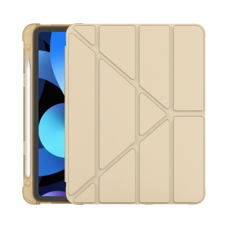 For iPad Air 11 2024 / Air 2022 10.9 Multi-folding Matte Surface Leather Tablet Case with Pen Slot