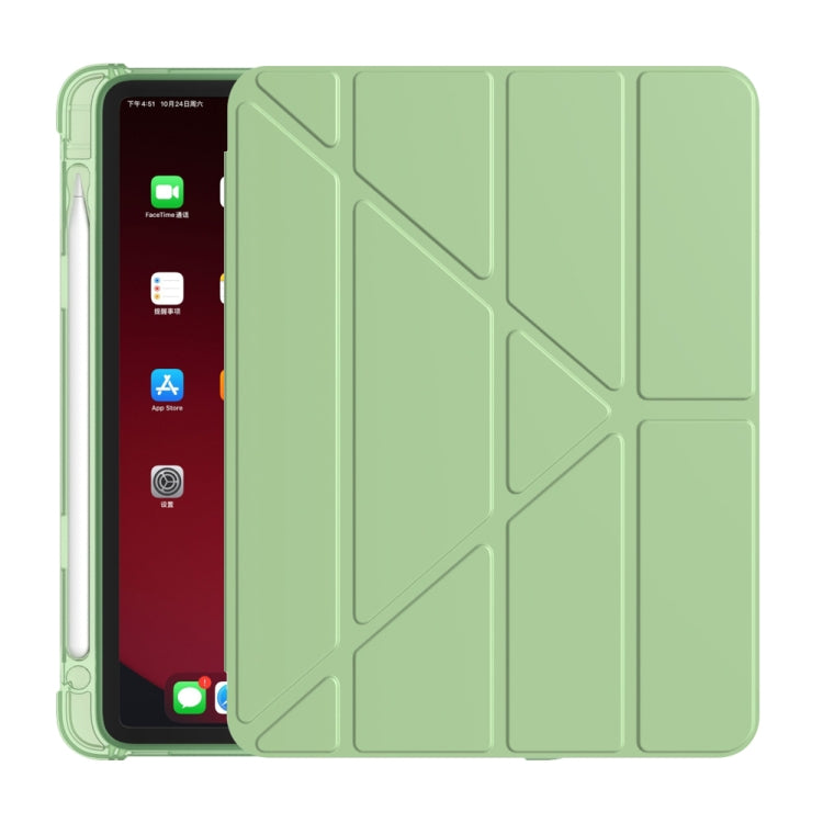 For iPad Air 11 2024 / Air 2022 10.9 Multi-folding Matte Surface Leather Tablet Case with Pen Slot