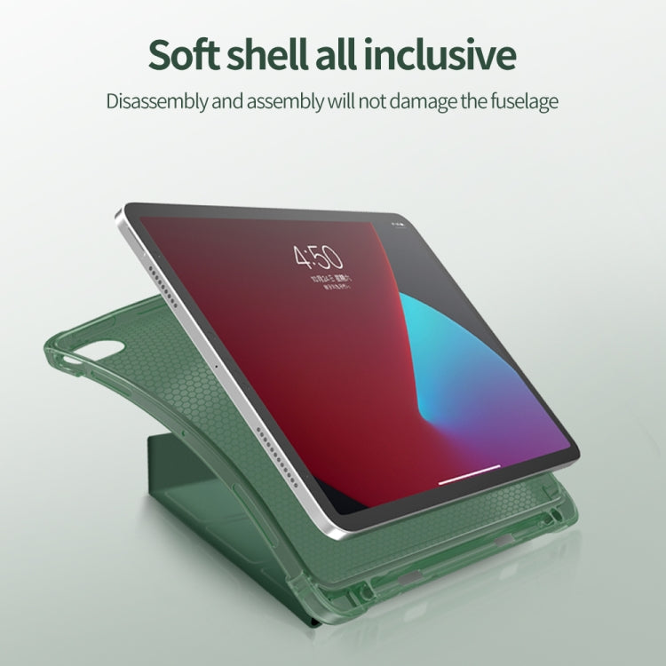 For iPad Air 11 2024 / Air 2022 10.9 Multi-folding Matte Surface Leather Tablet Case with Pen Slot
