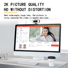 Load image into Gallery viewer, C10 2K HD Without Distortion 360 Degrees Rotate Three-speed Fill Light USB Free Drive Webcams, Built-in  Sound Clearer Microphone