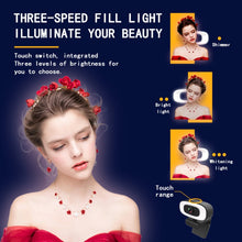 Load image into Gallery viewer, C10 2K HD Without Distortion 360 Degrees Rotate Three-speed Fill Light USB Free Drive Webcams, Built-in  Sound Clearer Microphone