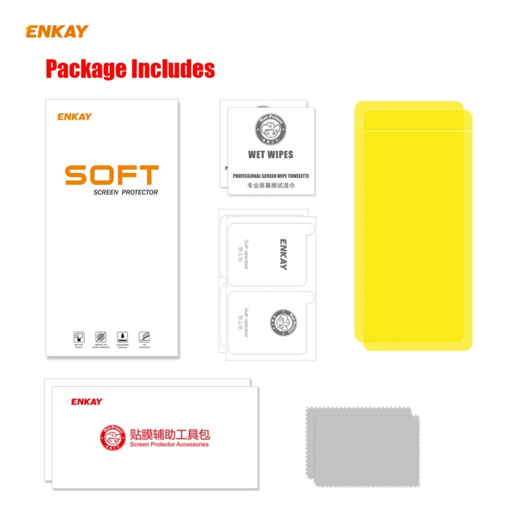 2 PCS ENKAY Hat-Prince 0.1mm 3D Full Screen Protector Explosion-proof Hydrogel Film