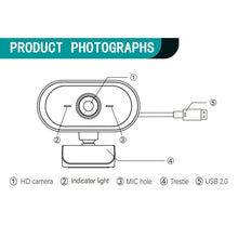 Load image into Gallery viewer, C11 2K Picture Quality HD Without Distortion 360 Degrees Rotate Built-in Microphone Sound Clear Webcams with Tripod