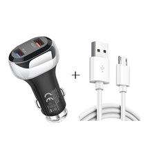 Load image into Gallery viewer, YSY-312 2 in 1 18W Portable QC3.0 Dual USB Car Charger + 1m 3A USB to Micro USB Data Cable Set, with Micro USB Cable
