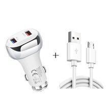 Load image into Gallery viewer, YSY-312 2 in 1 18W Portable QC3.0 Dual USB Car Charger + 1m 3A USB to Micro USB Data Cable Set, with Micro USB Cable