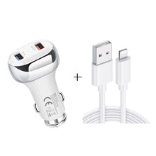 Load image into Gallery viewer, YSY-312 2 in 1 18W Portable QC3.0 Dual USB Car Charger + 1m 3A USB to 8 Pin Data Cable Set, with 8 Pin Cable