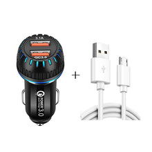 Load image into Gallery viewer, YSY-349 QC3.0 Dual USB Port Car Charger + 1m 3A USB to Micro USB Data Cable, with Micro USB Cable