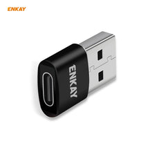 Load image into Gallery viewer, ENKAY ENK-AT105 USB Male to FemaleType-C Aluminium Alloy Adapter Converter, Support Quick Charging &amp; Data Transmission
