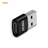 ENKAY ENK-AT105 USB Male to FemaleType-C Aluminium Alloy Adapter Converter, Support Quick Charging & Data Transmission
