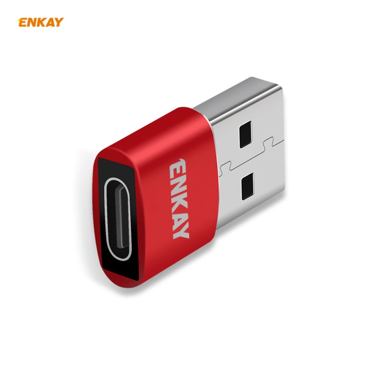 ENKAY ENK-AT105 USB Male to FemaleType-C Aluminium Alloy Adapter Converter, Support Quick Charging & Data Transmission